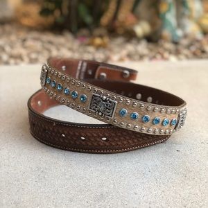 NOCONA BELT CO. MEN'S HAIR-ON HIDE CONCHO BELT